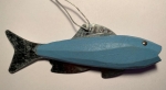 Fisch blau, aus Holz und Metall